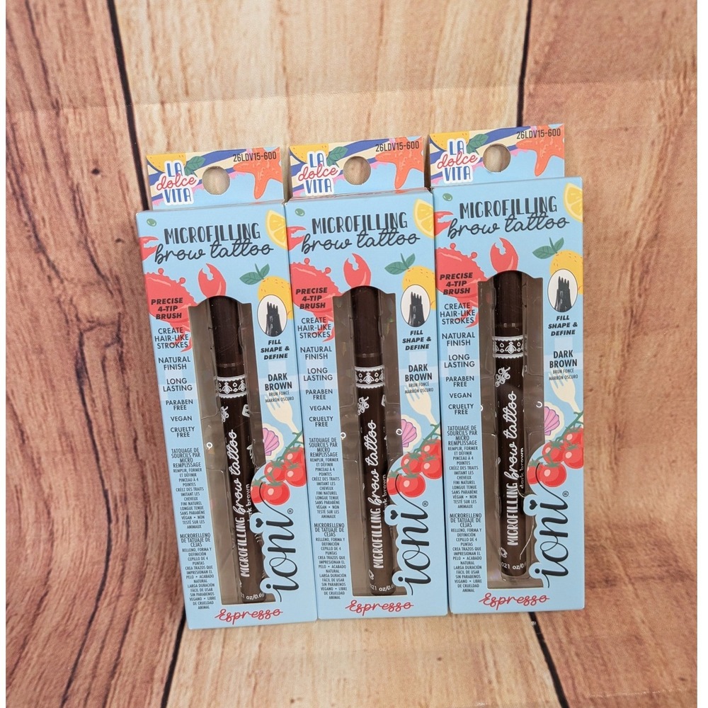 3 PK Ioni La Dolce Vita Microfilling Brow Tattoo Dark Brown Espresso